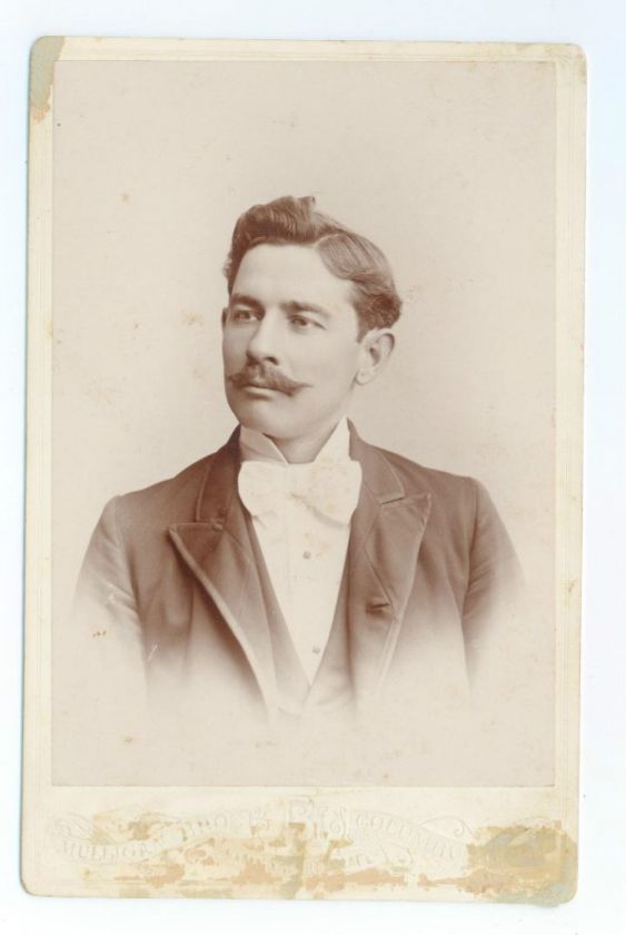 Man, Mustache, Bow Tie   Columbus, Ohio   Mulligan Bros. Photographer 