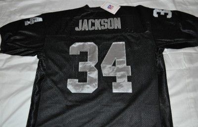   RAIDERS #34 BO JACKSON BLACK 1987 THROWBACK JERSEY SEWN NWT  