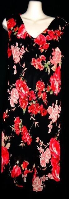 GORGEOUS Womans Connected Petite Long Floral Dress Sequin Sheer Over 