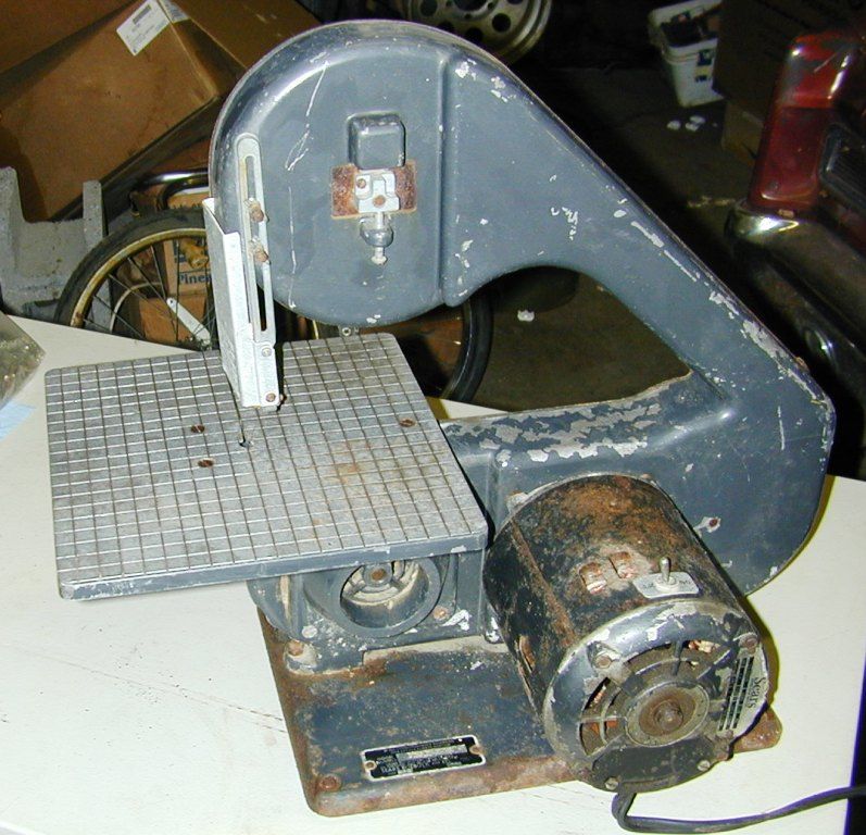 Vintage  Roebuck Electric Table Mount Scroll Saw Band Saw Jig Saw 