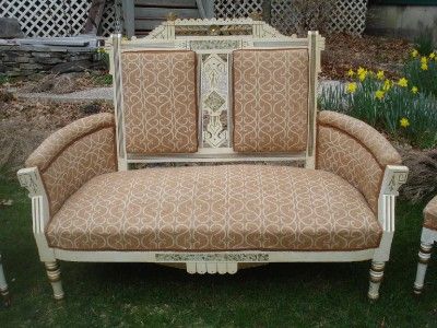 PARLOR SET VICTORIAN EASTLAKE 3 PIECE SHABBY CHIC DECO  