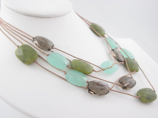 NEW MARLYN SCHIFF Multi Strand Chalcedony Necklace  