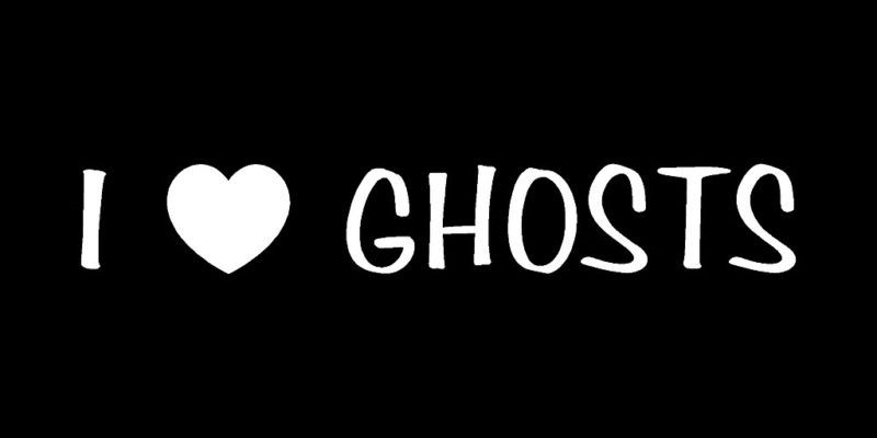 LOVE GHOSTS Sticker Heart Haunting Hunter Scary Decal  