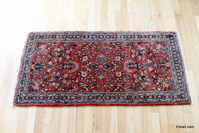 Antique Sarouk Oriental Scatter Rug  