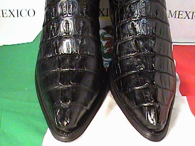 CUADRA CROCODILE ALIGATOR MENs COWBOY BLACK BOOT SIZE 8  