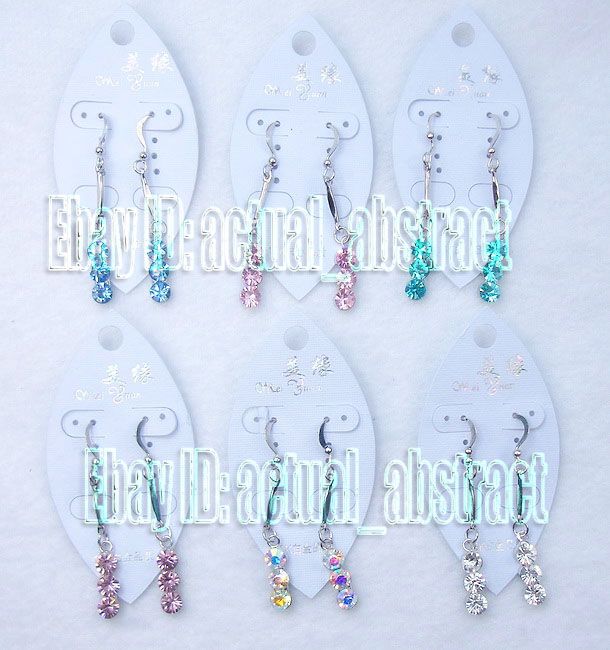 wholesale144pairs Czech rhinestone crystal sway earring  