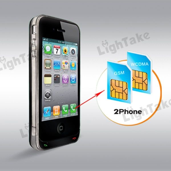 New Dual Standby SIM Case Phone Peel for iPhone4 batery  