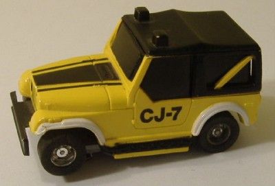 Tyco Jeep CJ 7 Curvehugger HP2 slotcar, Yellow/Black, w/ Custom 