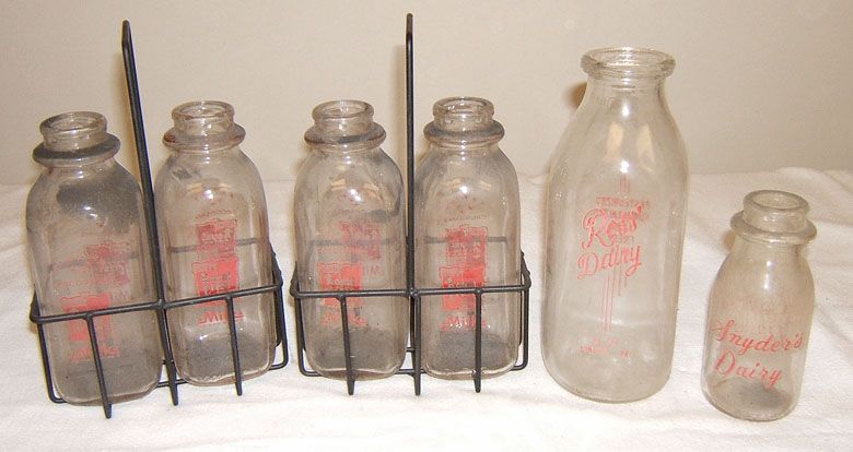   bottles w carrier Royal Crest Ross Snyder round hf pt qt NR lot  