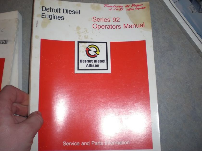 Detroit Diesel Allison series 92 operators manual  