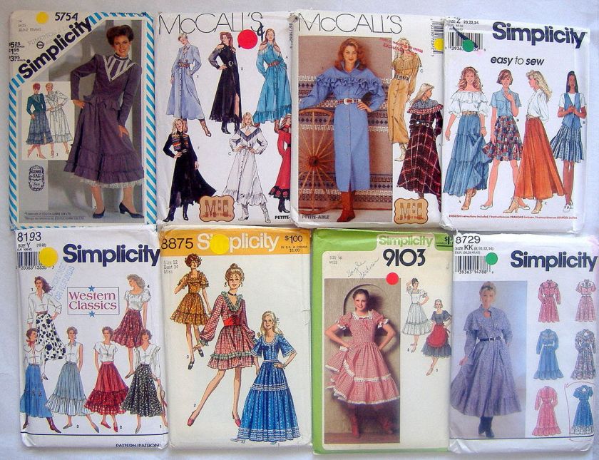 WESTERN LADIES DRESS SKIRT COWBOY WEAR Patterns UNCUT ~~ YOUR CHOICE 