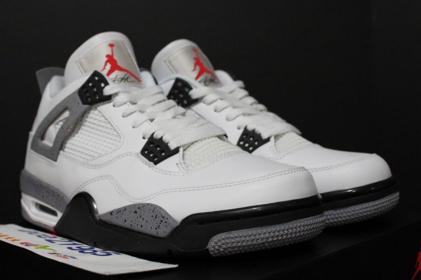 2012 Nike Air Jordan IV 4 Retro Wht/Black/Cement Grey **READY TO SHIP 