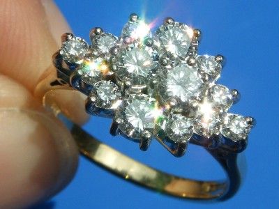 18CT GOLD 1.4CT REAL DIAMOND MARQUISE RING 1988 RARE VS  
