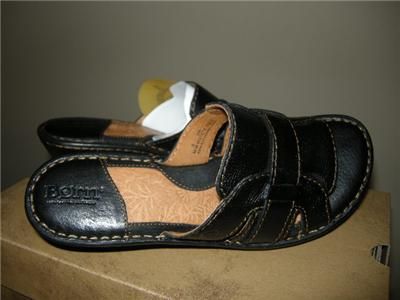 Born Miki Leather BLACK SANDALS Size 8 & 9  