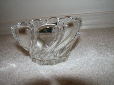 MIKASA CANDLE HOLDER Clear SWIRL Crystal Nice Votive  