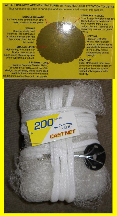 BAIT CAST NET AHI Bait Fish Casting Net NEW #CN208  