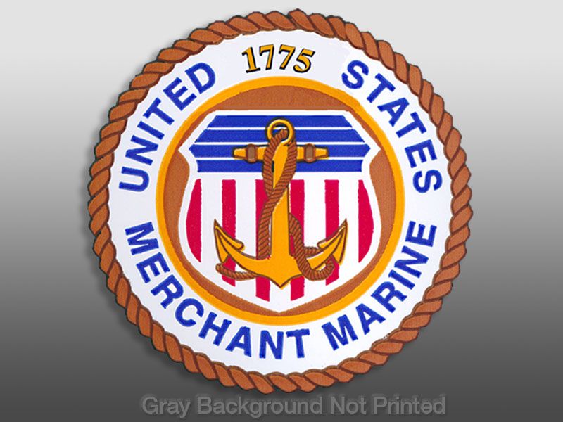 US Merchant Marine Seal Sticker  logo window decal 1775  