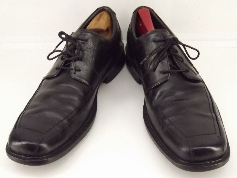 Mens shoes black Johnston & Murphy 12 M oxfords leather dress  