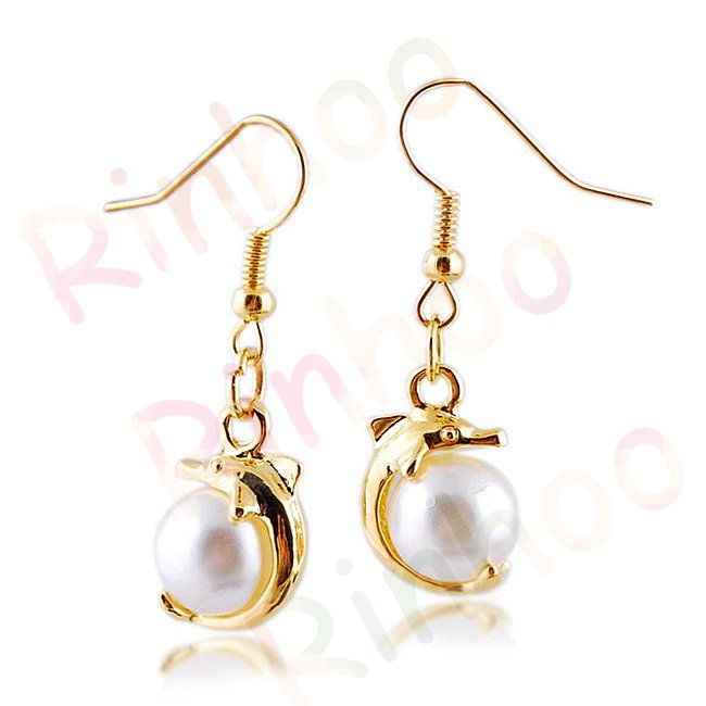 Free imitate pearl alloy earrings 12pairs+dispaly  