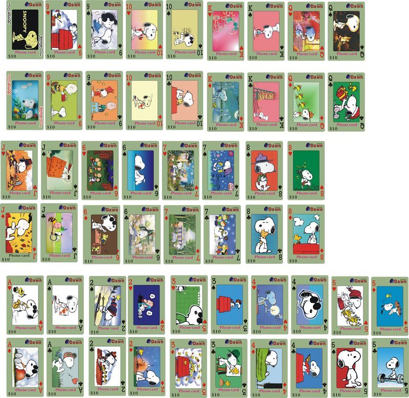 S07007 China phone cards Snoopy Poker 54pcs  