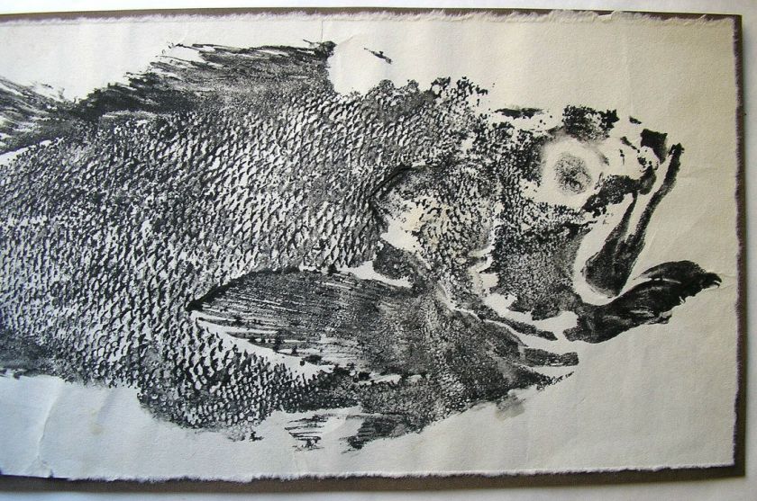 GYOTAKU FISH PRINT PAINTING JAPANESE FISH AS WOODBLOCK  