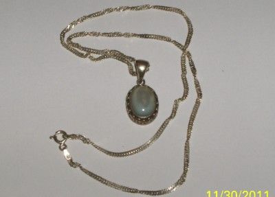 VINTAGE STERLING SILVER NECKLACE, 18 CHAIN, 1 BEAUTIFUL PENDANT 