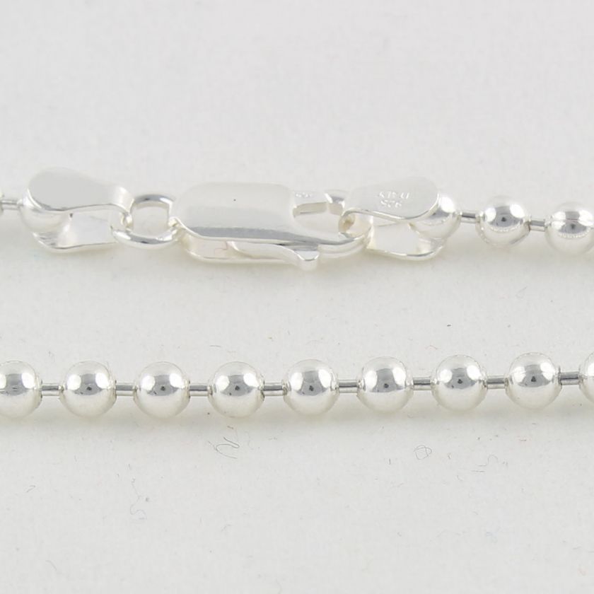 New 925 Sterling Silver 3mm Beads Ball Bracelet 7 ITALY Made Mens 