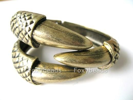 Vintage Eagle Bird Claw 3 Talon Ring/Bangle Bracelet Clamp Cuff Gothic 