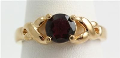 Lindenwold Costume Jewelry 14KT EP Garnet Ring 9  