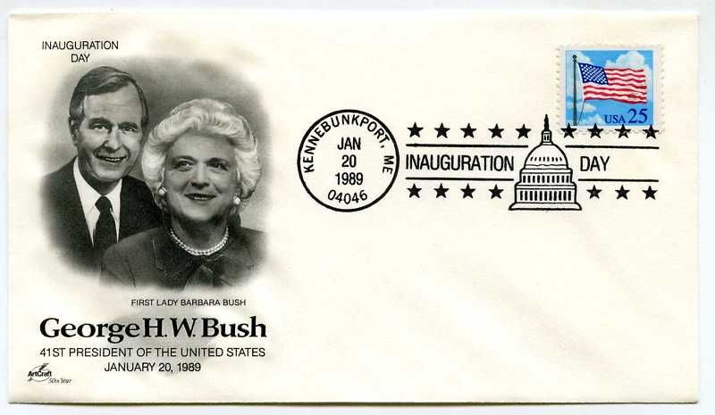 1989 Bush ArtCraft Inauguration Day Kennebunkport Cover  