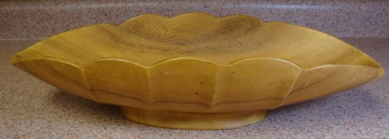 VTG Oblong Margal Calif Phillipines Wood Serving Bowl  