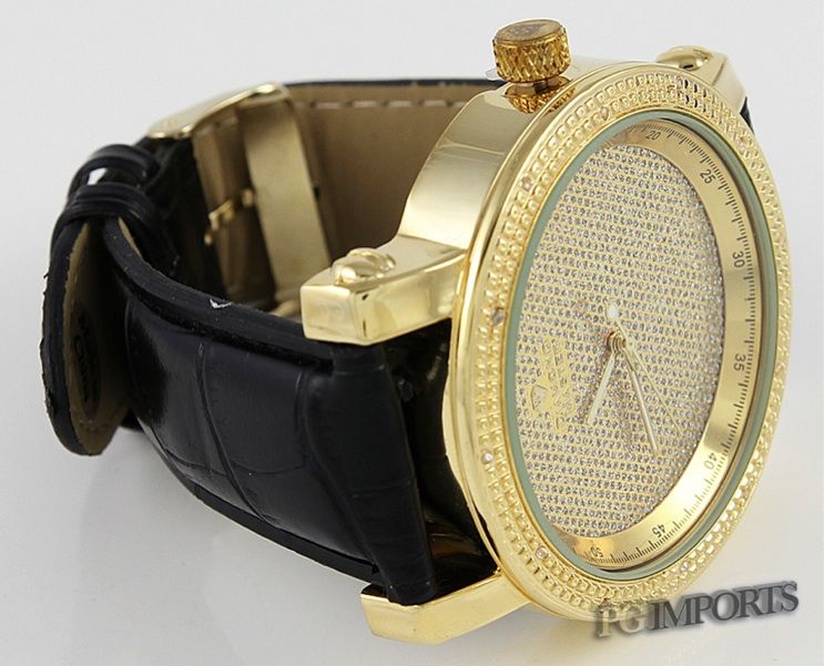 DIAMOND MASTER JOJINO/TECHNO HIP HOP DIAMOND WATCH GOLD  