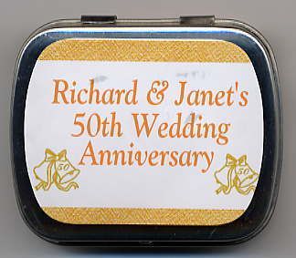 50th Anniversary Party Favors Mint Tins  