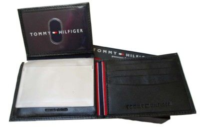   HILFIGER MENS PREMIUM LEATHER CREDIT CARD WALLET PASSCASE BILLFOLD