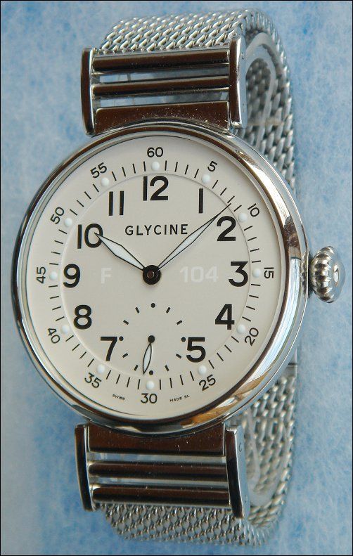 GLYCINE 3814   F 104/F104   HUGE 52 mm 52mm case Swiss Made Watch 