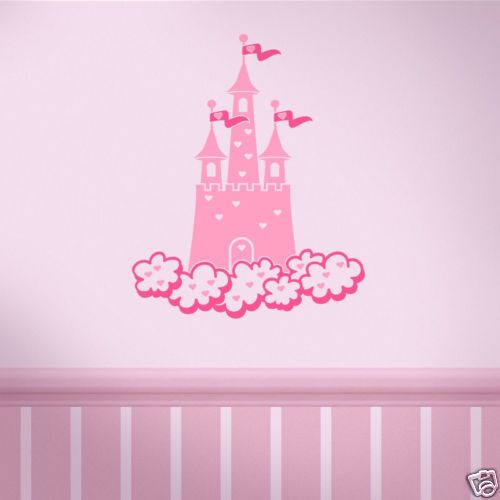 Fairytale Prlncess Castle vinyl Wall Art Decal Decor  