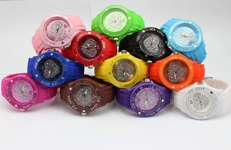 Brand New ICE heart shaped watch top brand fashion jelly watch(12color 