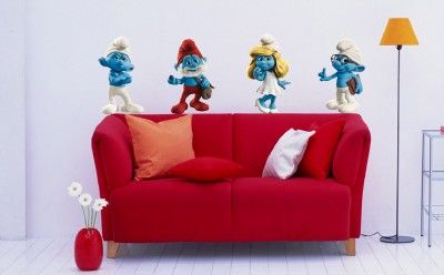 THE SMURFS Movie Decal Removable WALL STICKER Mural Kids Papa Smurf 