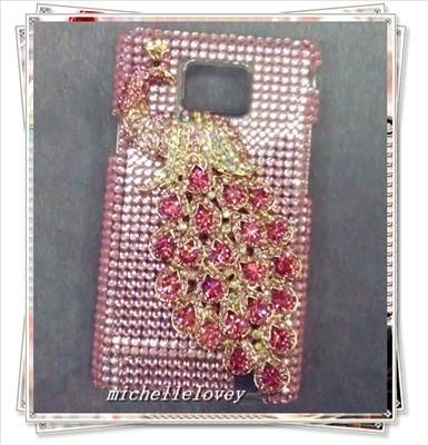 colorful peacock rhinestone bling back case for sa colorful peacock