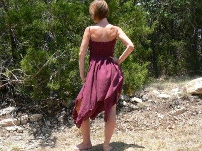 Gypsy Dress Renaissance Pirate Costume Top Frill Maroon  