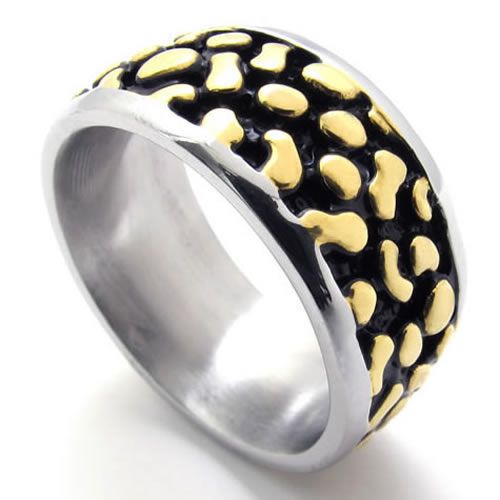 Mens Gold Silver Stainless Steel Ring US Size 8,9,10,11,12,13 