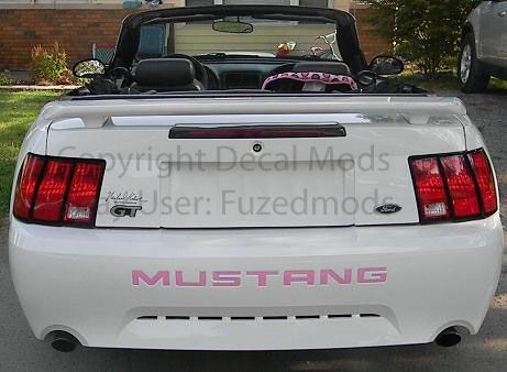 2000 Ford Mustang Rear Bumper Decal Letters   PINK  