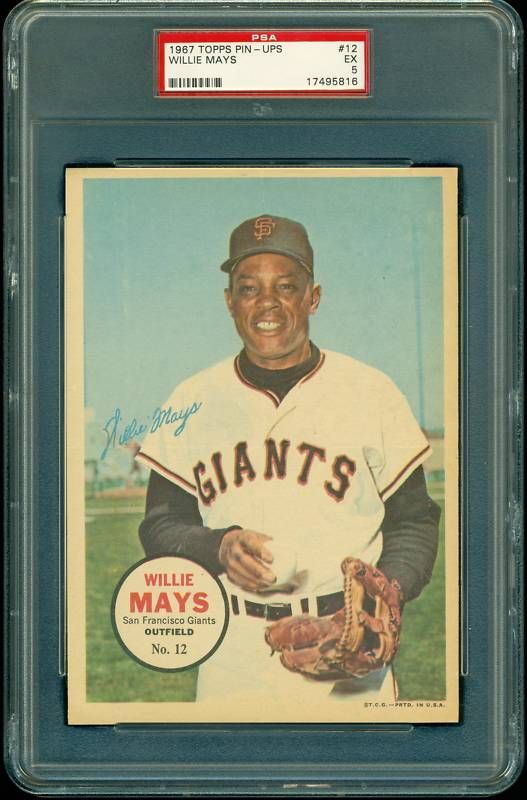 WILLIE MAYS 1967 TOPPS PIN UPS #12   PSA 5 EX   HOF  