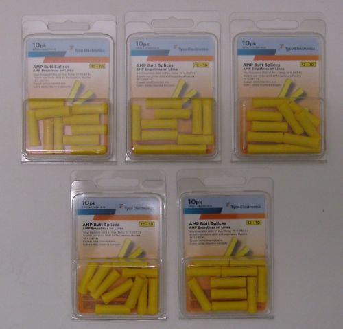 50 TYCO AMP Butt Splice Vinyl 12 10 AWG YELLOW  