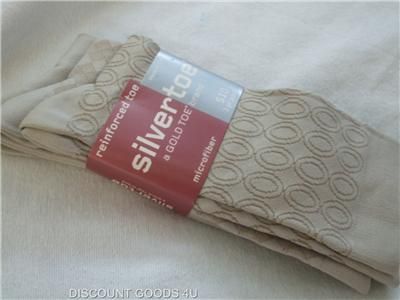 NEW 9 PAIR SILVERTOE WOMENS SOCKS NETURAL TAN SIZE 9 11  