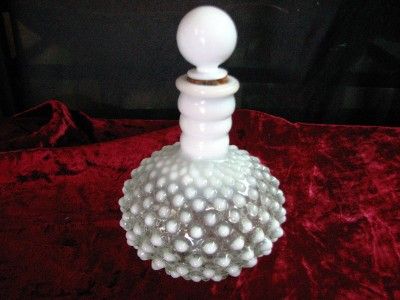 VINTAGE FENTON OPALESCENT HOBNAIL FRENCH COLOGNE BOTTLE  