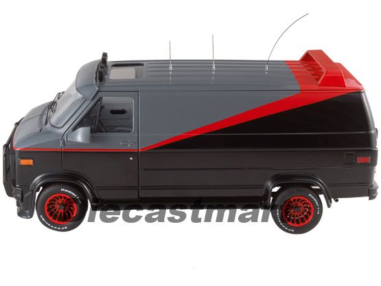 HOTWHEELS ELITE V7439 118 THE A TEAM GMC CLASSIC VAN DIECAST BLACK 