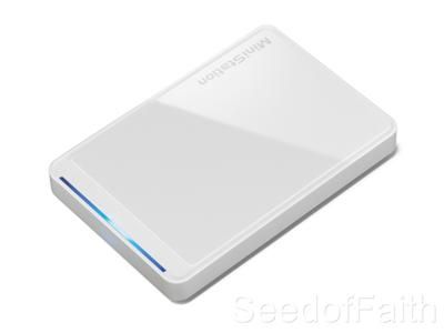   MiniStation USB 2.0 Portable Hard Drive 500GB HD PCU2 Series White