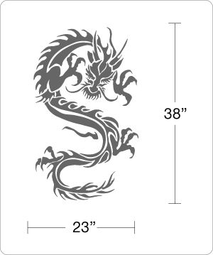 Dragon Tribal Art   Wall Decals Sticker Vinyl Tatoo Art  