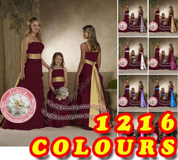 Long sash Bridesmaid dress flower girl dress evening dress ball gown 